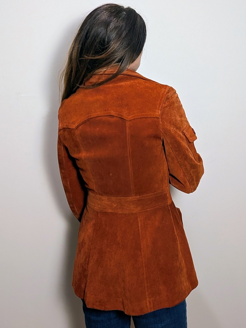 🧥 Vintage Casual Corner rust suede safari jacket made in Uruguay - Picture 3 of 15